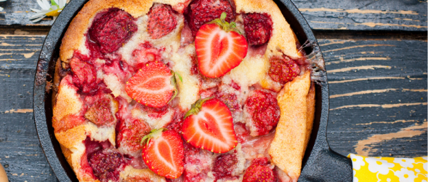 Clafoutis με φράουλες & αυγά